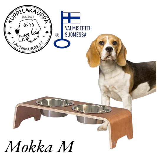 Murre’s Bowl Bar – Mokka M Sized Bowl Stand for Dogs