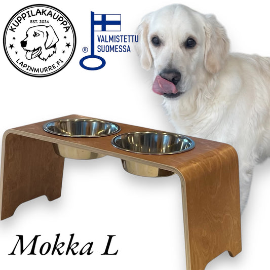 Murre’s Bowl Bar – Mokka L Sized Bowl Stand for Dogs