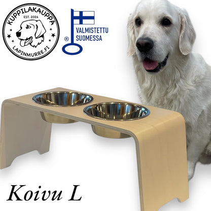 Murre’s Bowl Bar – Koivu L Sized Bowl Stand for Dogs